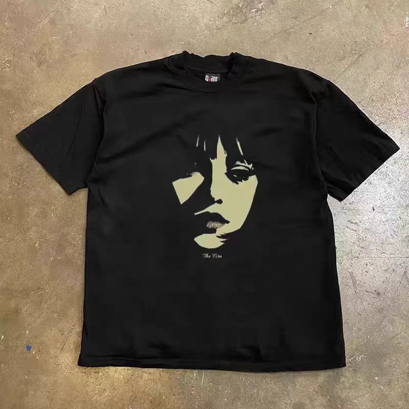 Vintage Black retro face print cotton t-shirt Size US M / EU 48-50 / 2 - 1 Thumbnail