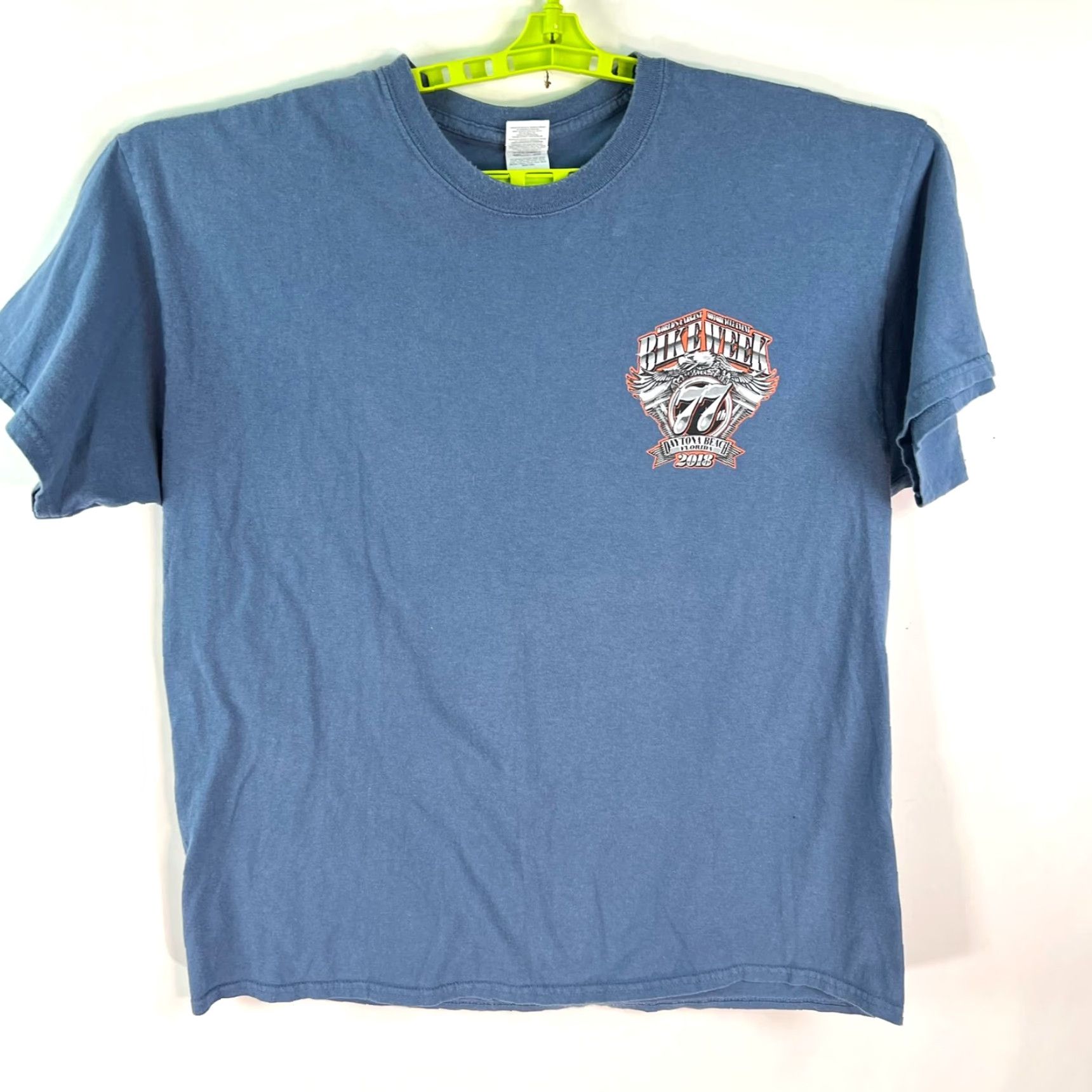 Gildan Gildan Daytona Bike Week T-Shirt Adult XL Blue 2-Sided Graphic Biker Skull 2018 Mens Size US XL / EU 56 / 4 - 2 Thumbnail
