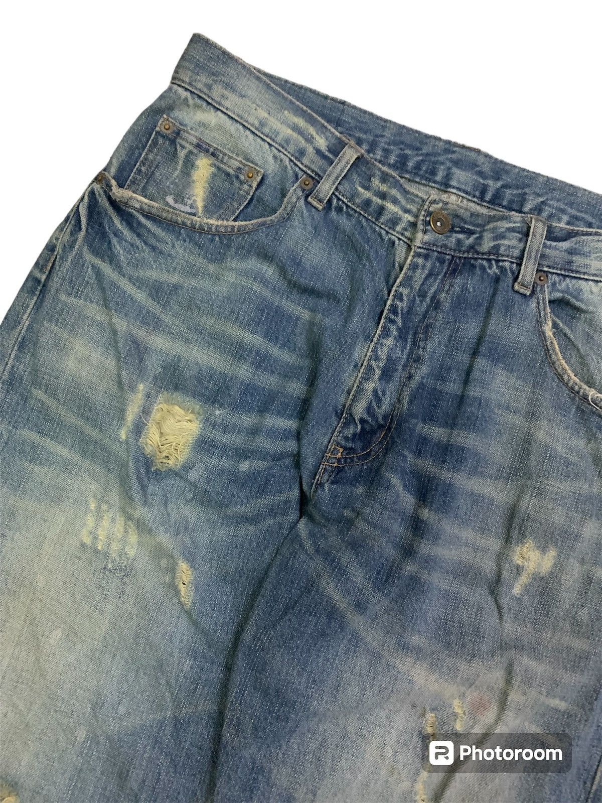 Beams Plus 💥Vintage Beams Plus Ripped Denim Size US 34 / EU 50 - 4 Thumbnail
