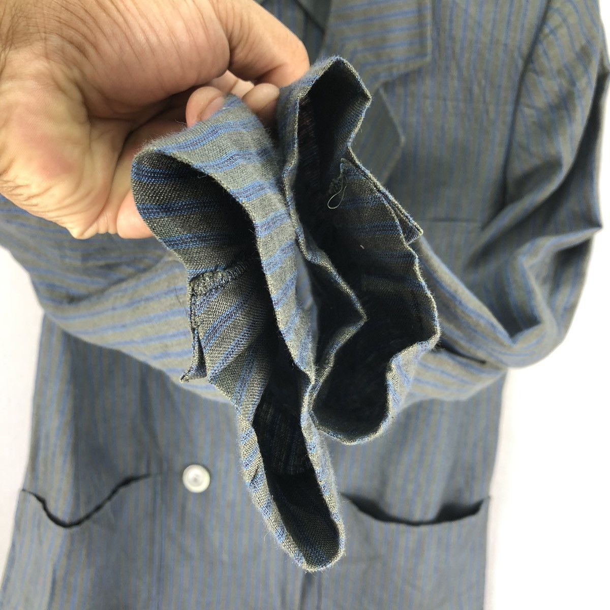 Vintage Yves Saint Laurent Paris Double Breasted Coat Stripe