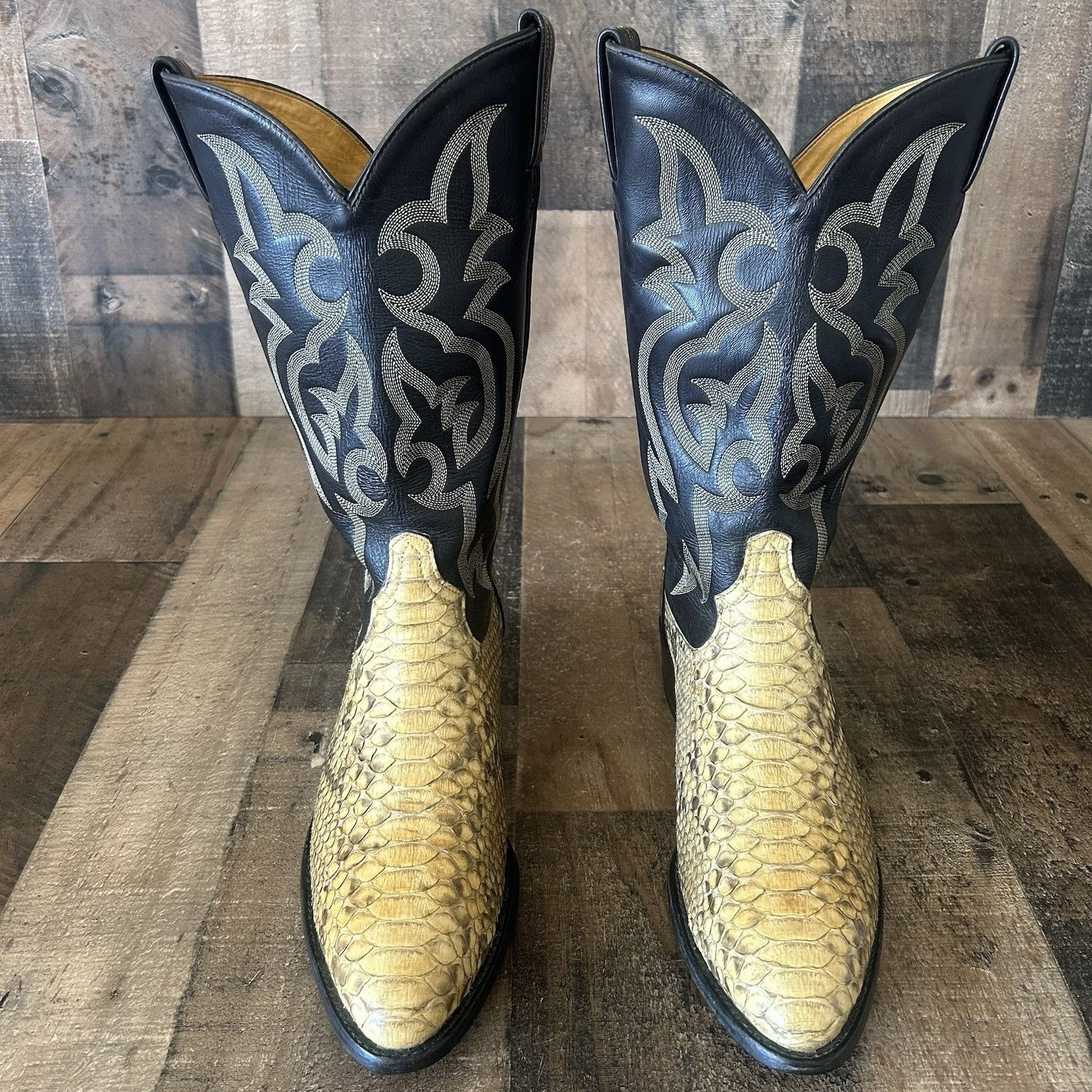 Tony Lama Vintage Snakeskin Western Cowboy Boots Mens 11 B
