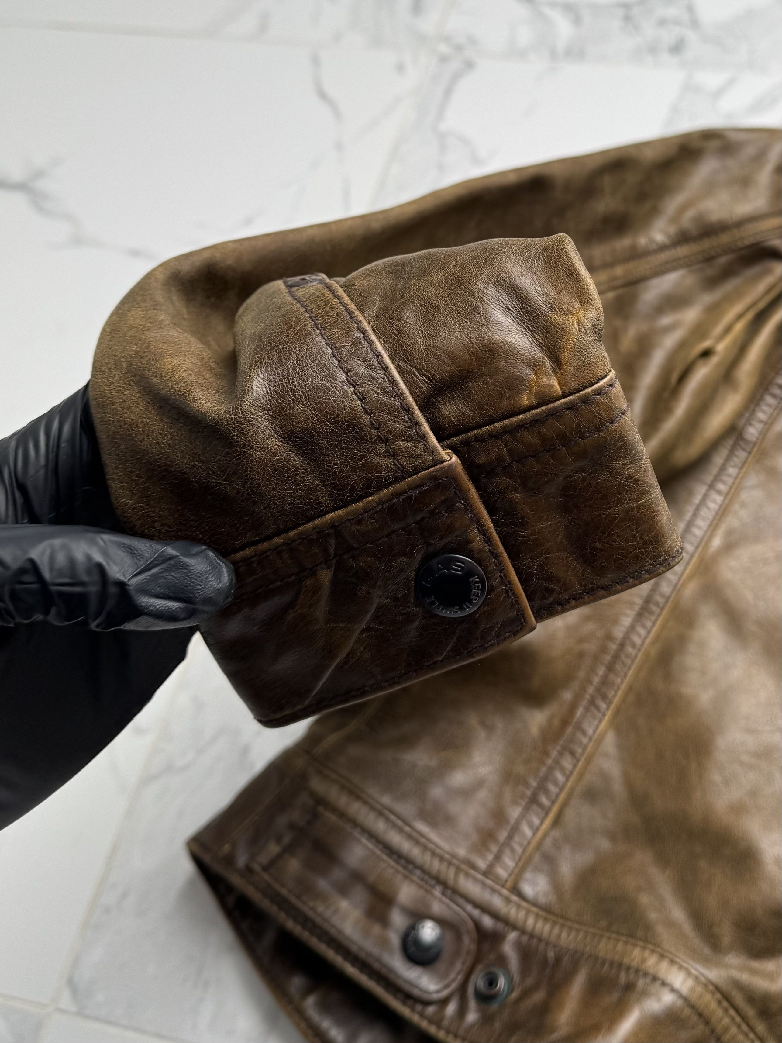 Vintage Y2K Brown Leather Jacket Womens Fitted Button Up Biker Style Size S / US 4 / IT 40 - 16 Thumbnail