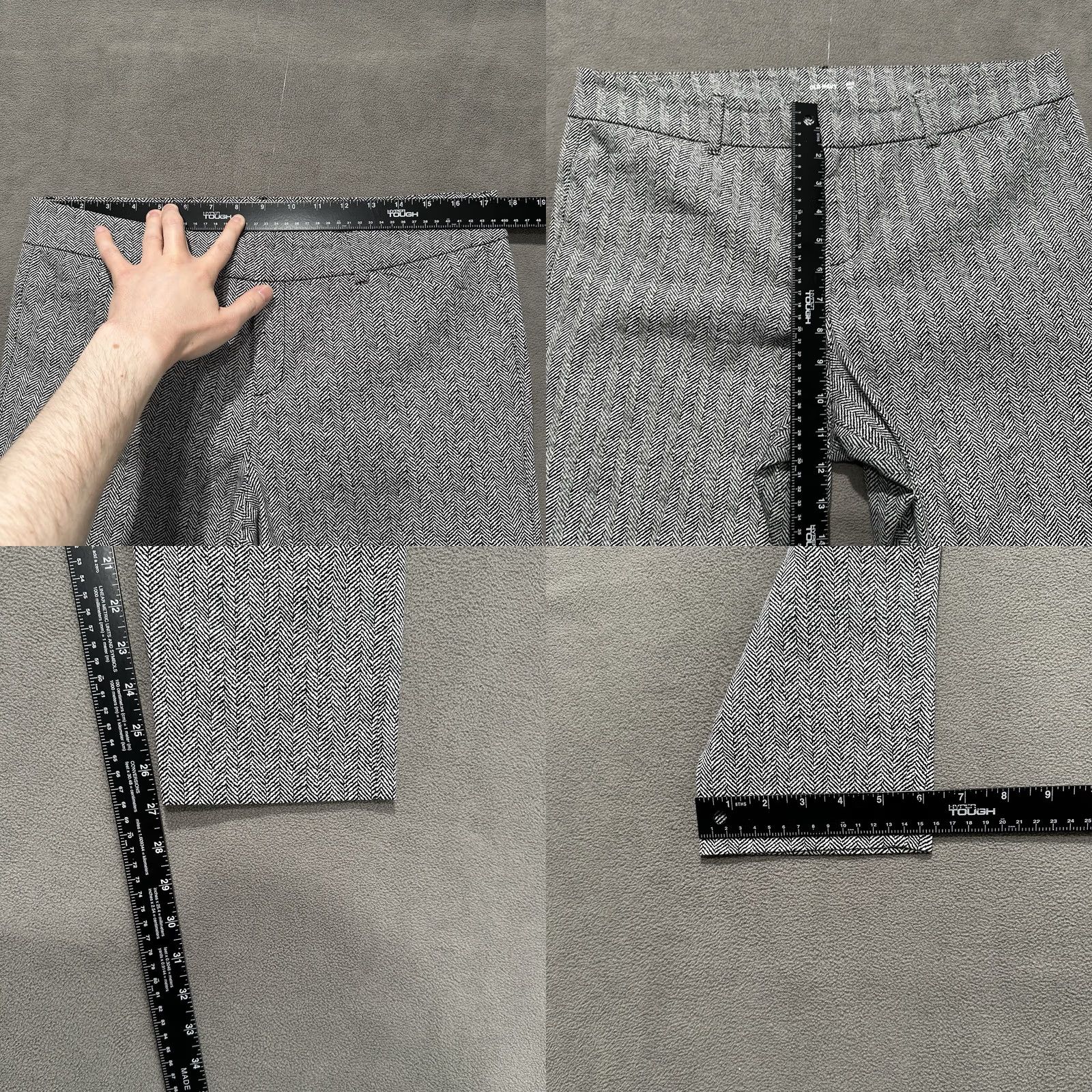 Old Navy Old Navy Pixie Ankle Pants Womens 14 Black White Houndstooth Print Heather Gray Shirt Size 36" / US 14 / IT 50 - 8 Thumbnail