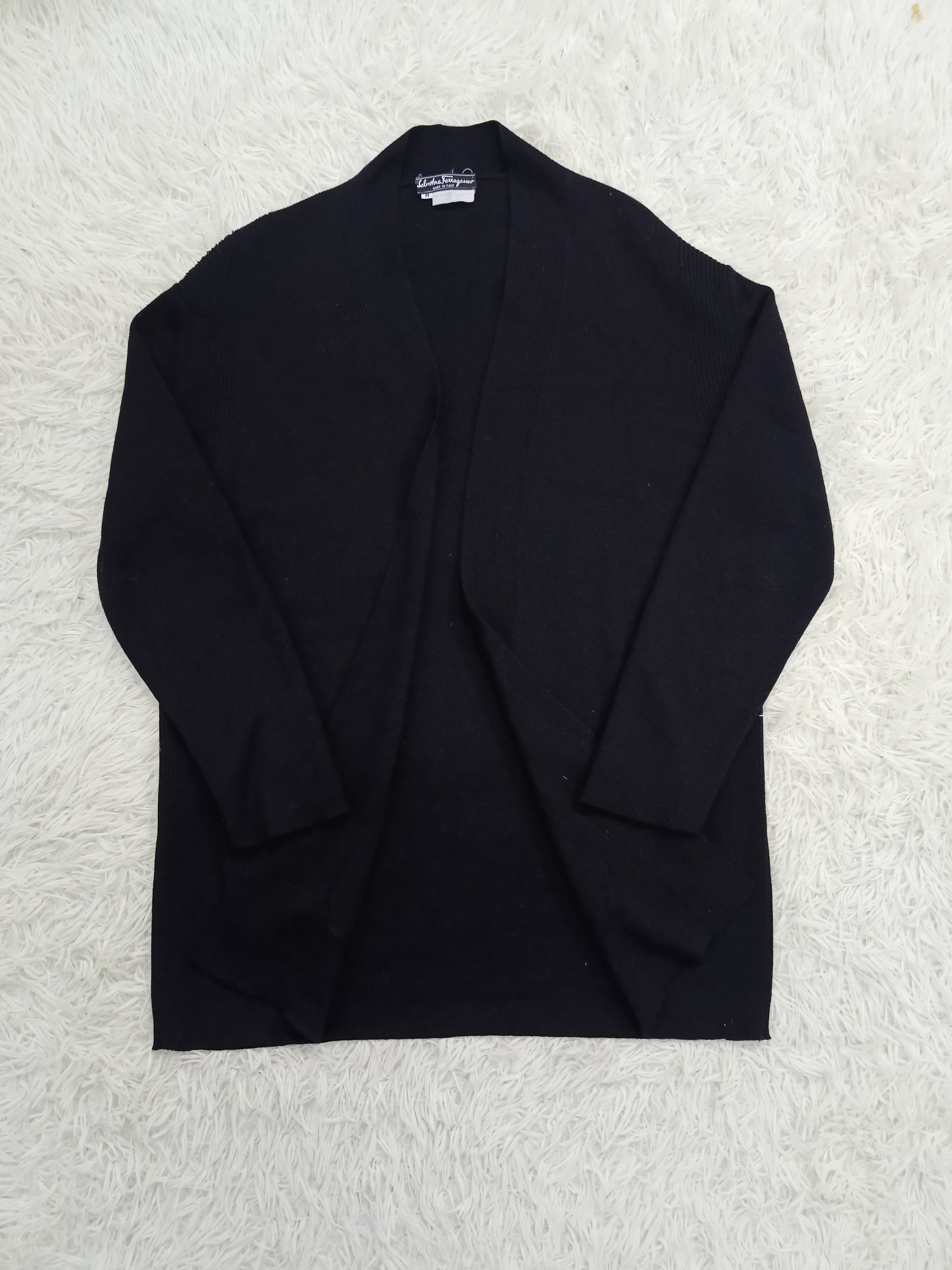 Salvatore Ferragamo Salvatore Ferragamo Black Cardigan Knit Size M / US 6-8 / IT 42-44 - 3 Thumbnail