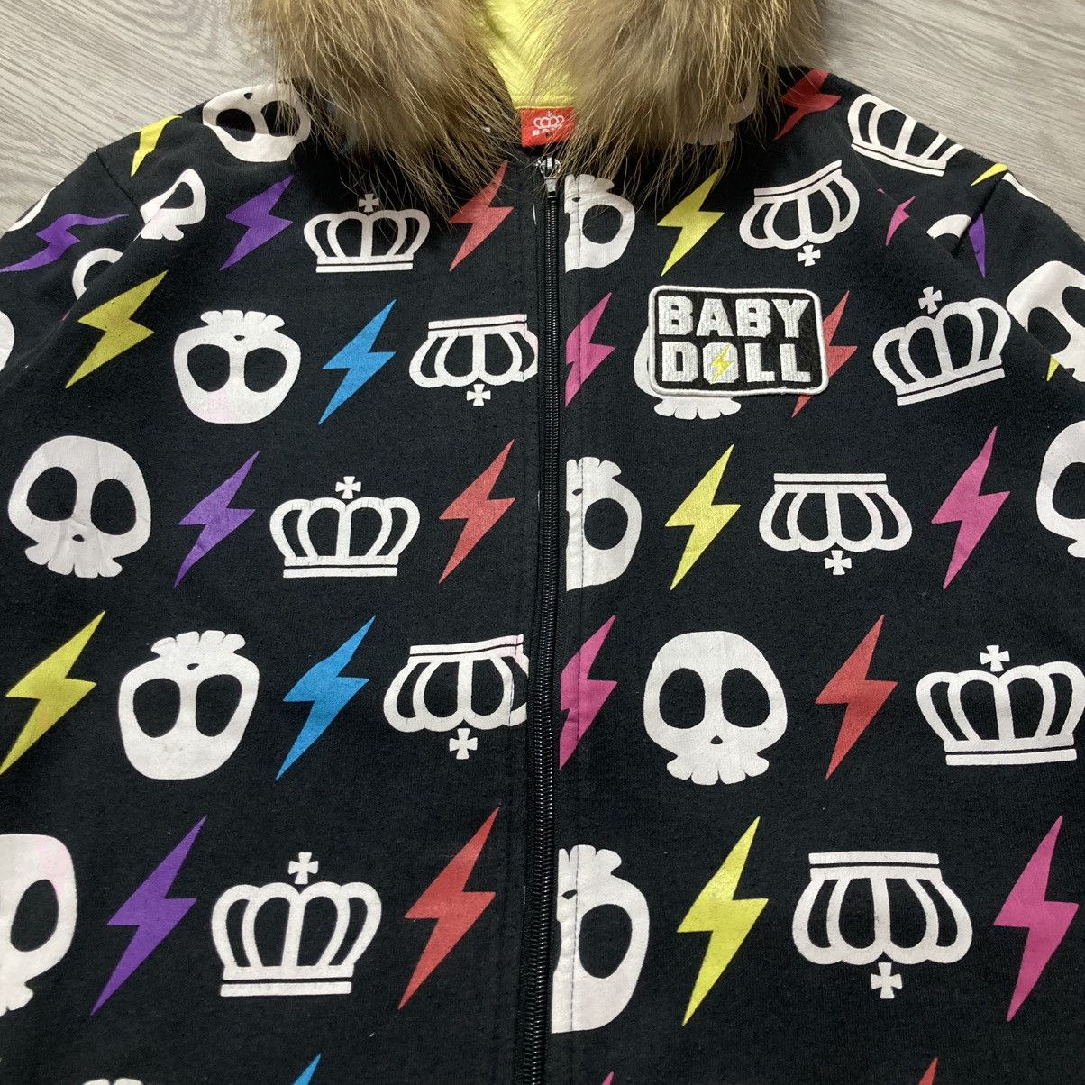 Hysteric Glamour 2000s Baby Doll All Over Print Logo Fur Ziphoodie Black Lgb Size US M / EU 48-50 / 2 - 7 Thumbnail