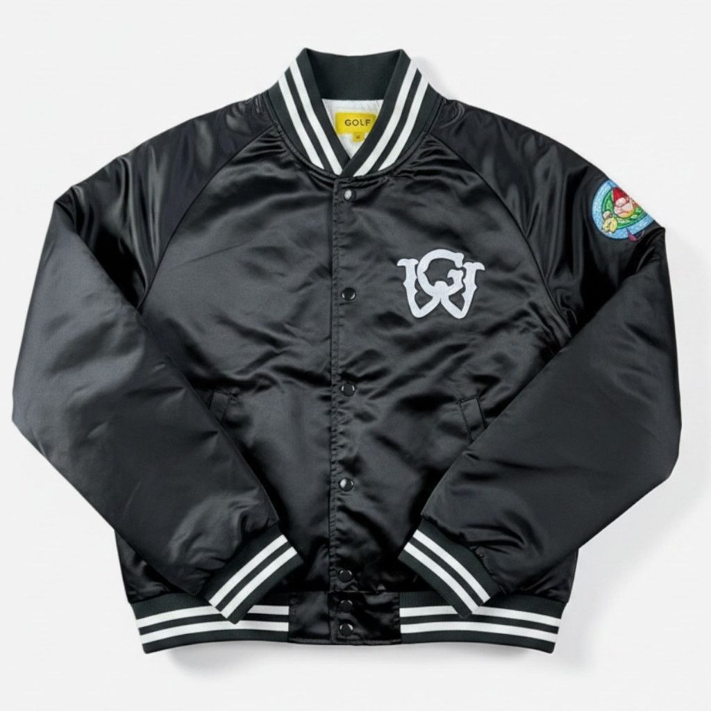 Golf Wang Golf Wang Men's S Navy Satin Full Zip Bomber Varsity $180 Size US S / EU 44-46 / 1 - 1 Thumbnail