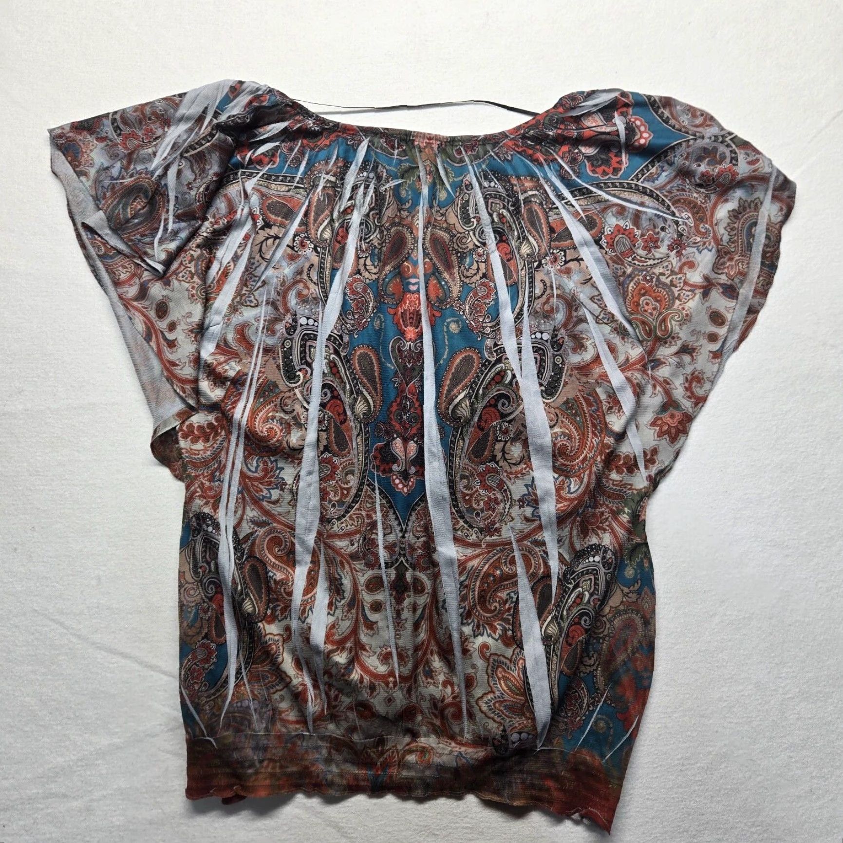 Apt. 9 Apt. 9 Shirt Tunic Multicolor Geometric Short Sleeve V-Neck Pullover Adult Women M Regular Size M / US 6-8 / IT 42-44 - 6 Thumbnail