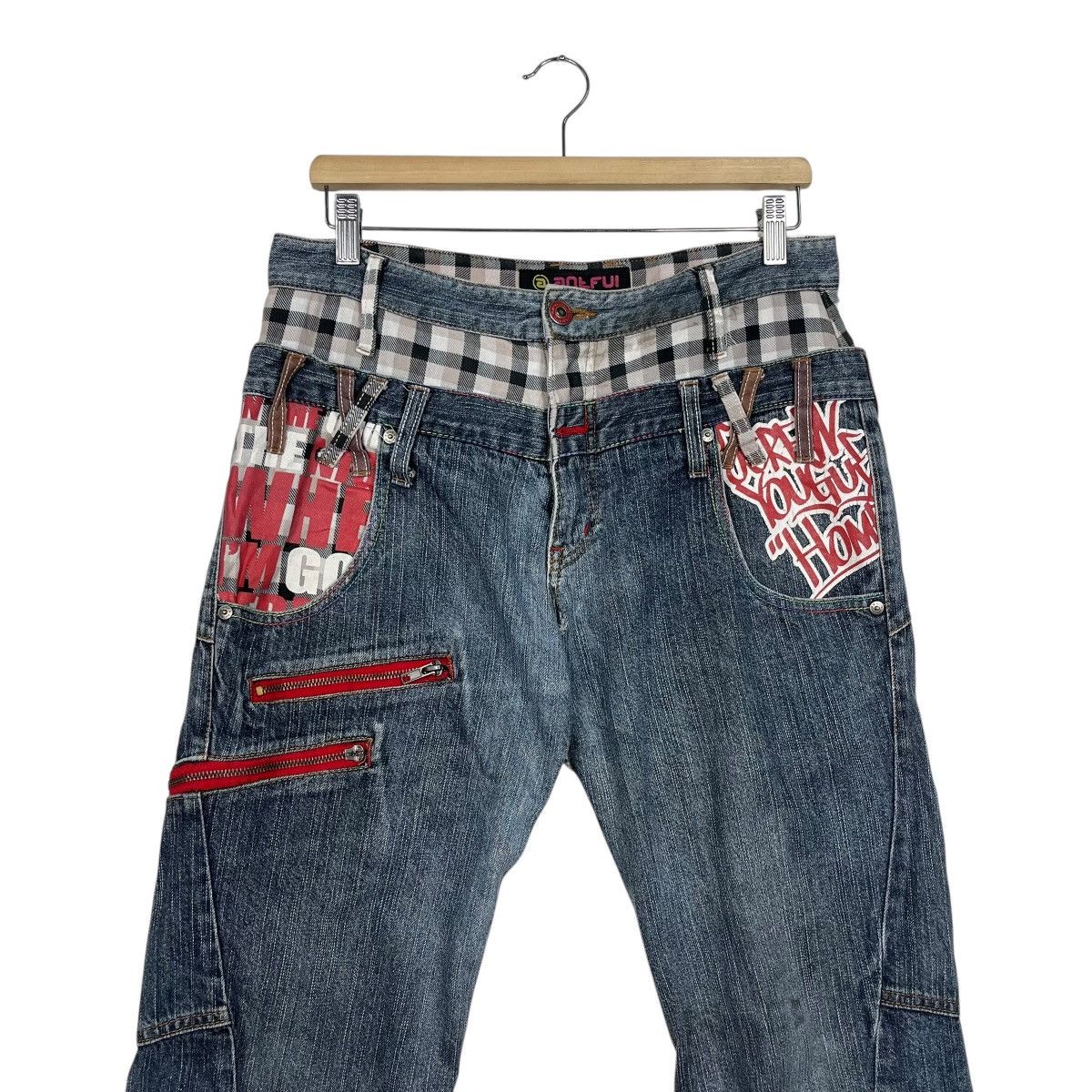 Seditionaries Vintage Antfui Double Waist Distressed Denim Jeans Size US 32 / EU 48 - 3 Thumbnail