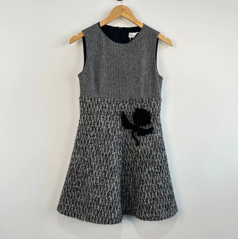 Valentino Valentino Gray Wool Dress for Women 0089 Size L / US 10 / IT 46 - 1 Thumbnail