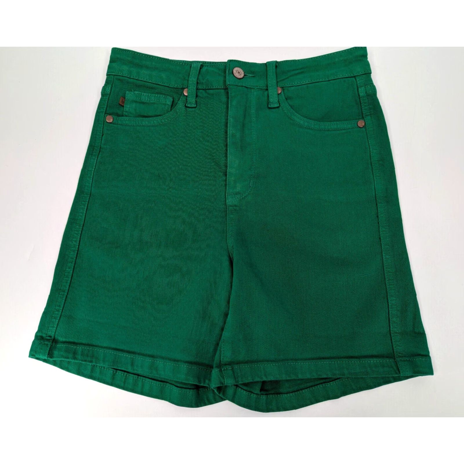 Vintage Judy Blue Garment Dyed Denim Shorts Womens Medium Green Stretch High Rise Size 32" / US 10 / IT 46 - 2 Thumbnail