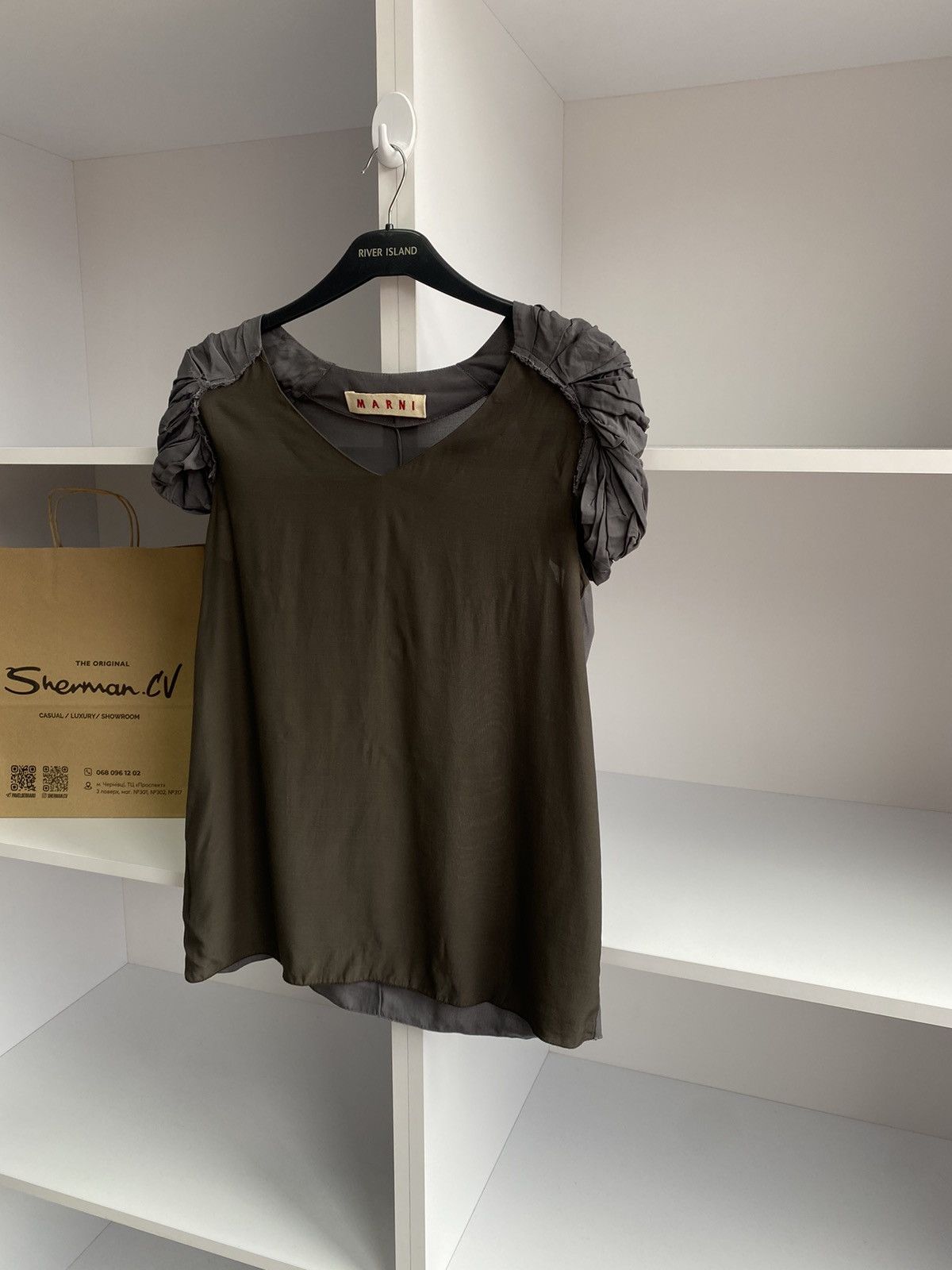 Designer × Marni × Vintage Vintage Marni womens top t shirt blouse green size 40 Size S / US 4 / IT 40 - 5 Thumbnail