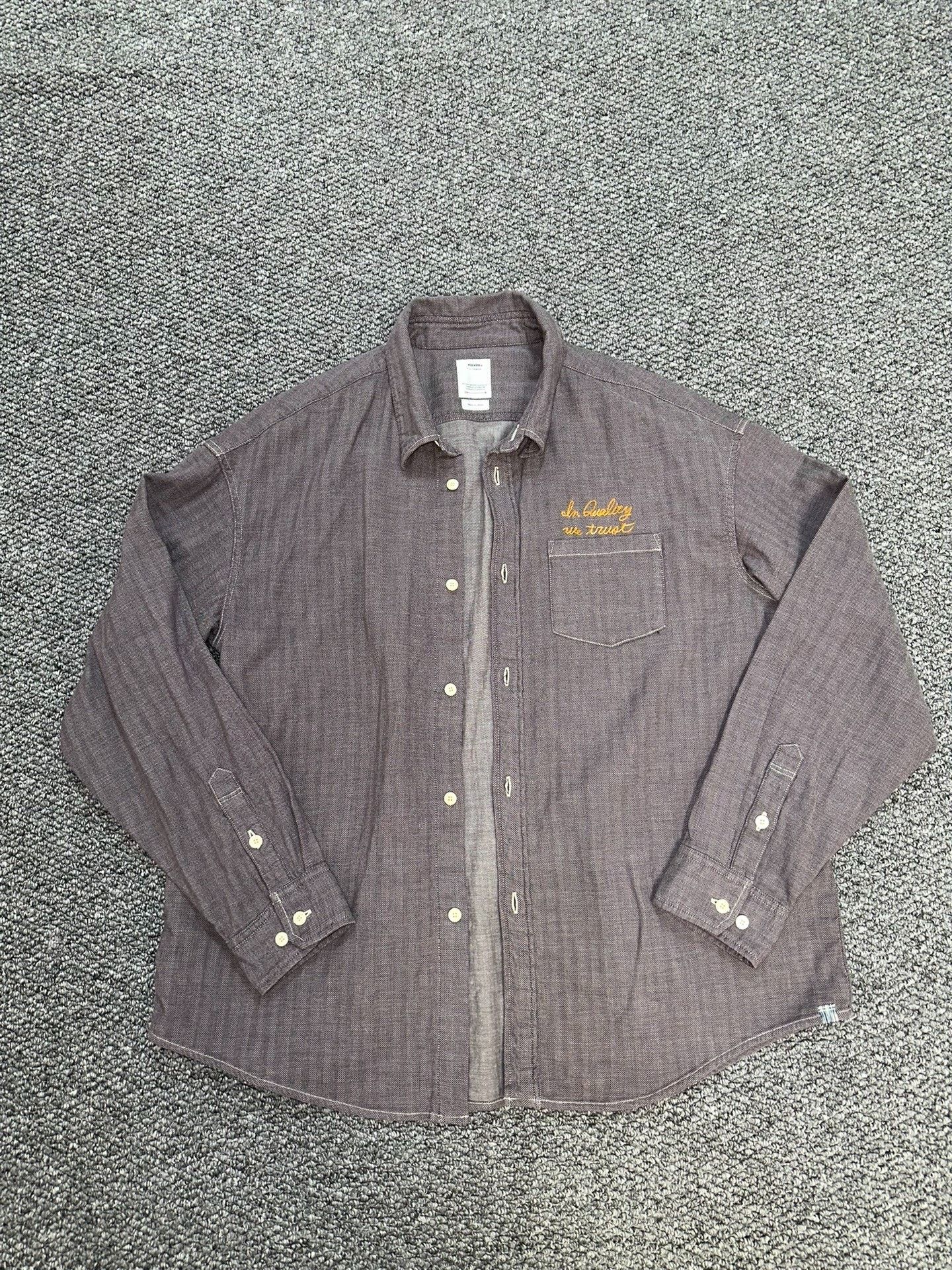 Visvim Visvim Gray Herringbone Shirt Size US XL / EU 56 / 4 - 1 Thumbnail
