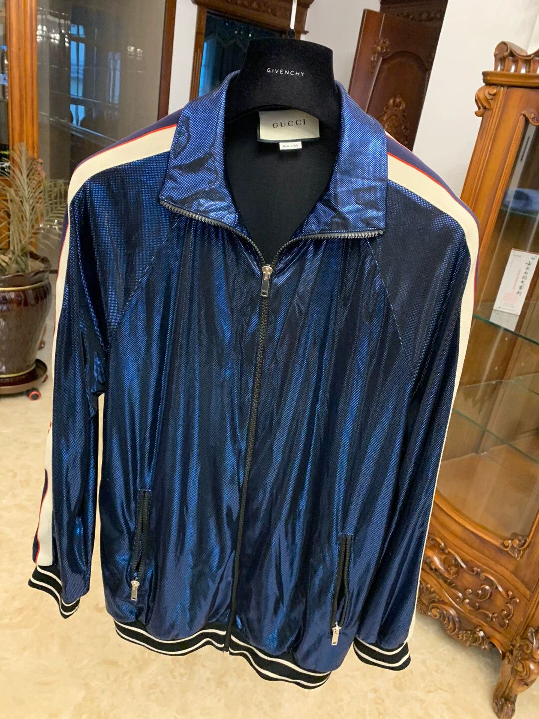 Gucci Gucci Runway Shiny Knit Logo Sleeve M Jacket Size US M / EU 48-50 / 2 - 1 Thumbnail