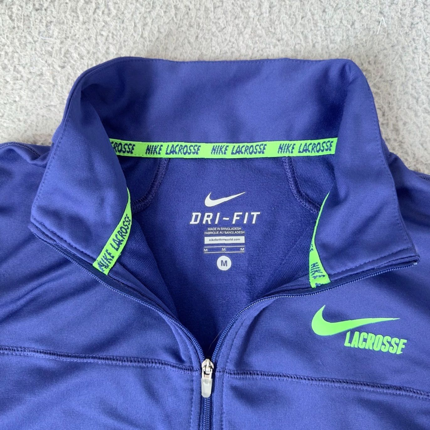 Nike Nike Jacket M 1/4 Zip Dri-Fit Lacrosse Blue Green Nike Mens Athletic 90s Swoosh Jacket Size US M / EU 48-50 / 2 - 5 Thumbnail