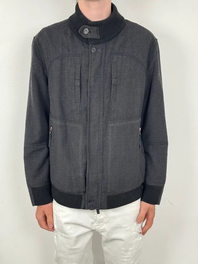 Marithe + Francois Girbaud 2000s Marithé + François Girbaud Grey Ribbed Wool Bomber Jacket Size US M / EU 48-50 / 2 - 2 Thumbnail
