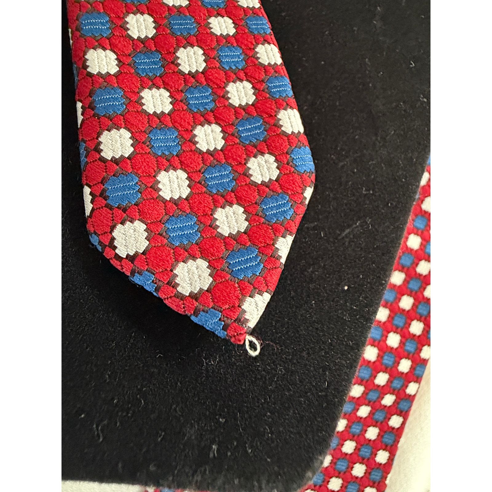 Countess Mara Countess Mara Red/White/Blue Geometric Tie - Vintage Size ONE SIZE - 5 Thumbnail