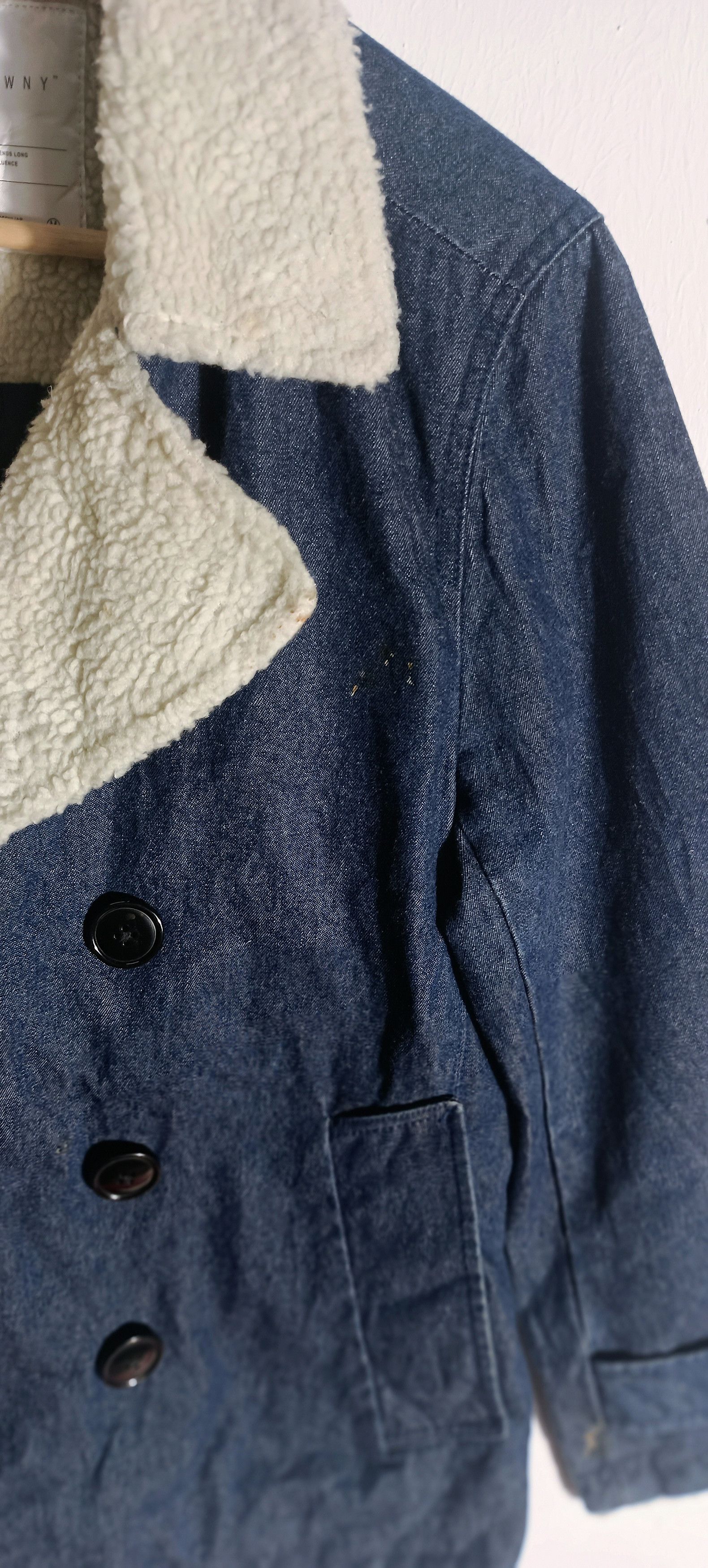 Japanese Brand Vintage🇯🇵 Browny Denim Sherpa Double Breasted Jacket Size US M / EU 48-50 / 2 - 7 Thumbnail