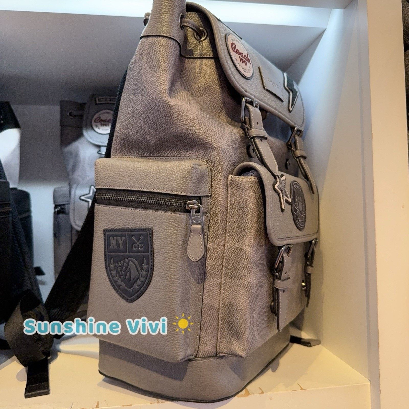 Coach NWT Coach MEN Large Sprint Backpack Patches CCG03 Grey Size ONE SIZE - 3 Thumbnail