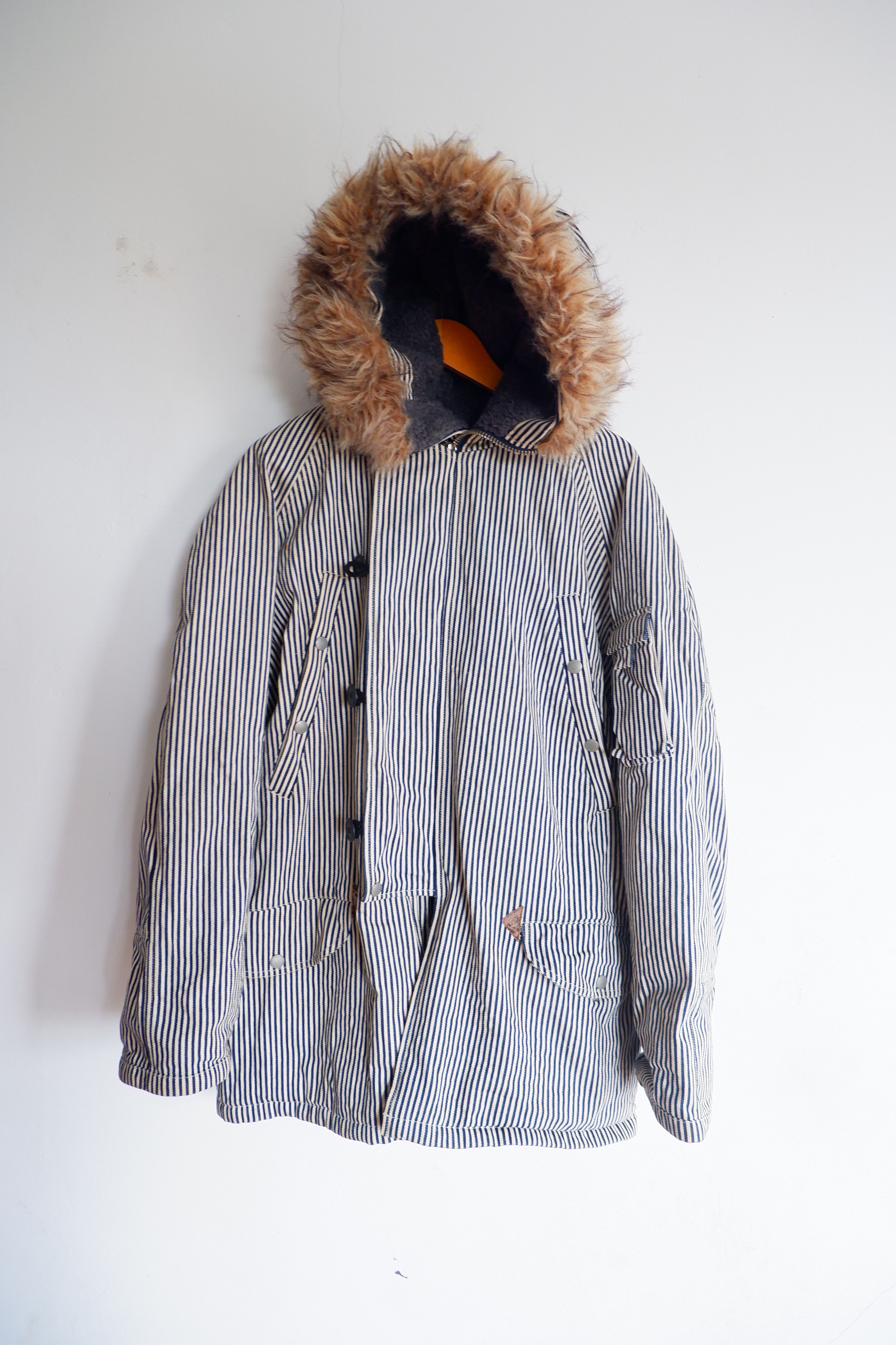 If Six Was Nine Vintage Pearl Diver Hickory Fur Parka Hoodie Size US M / EU 48-50 / 2 - 1 Thumbnail