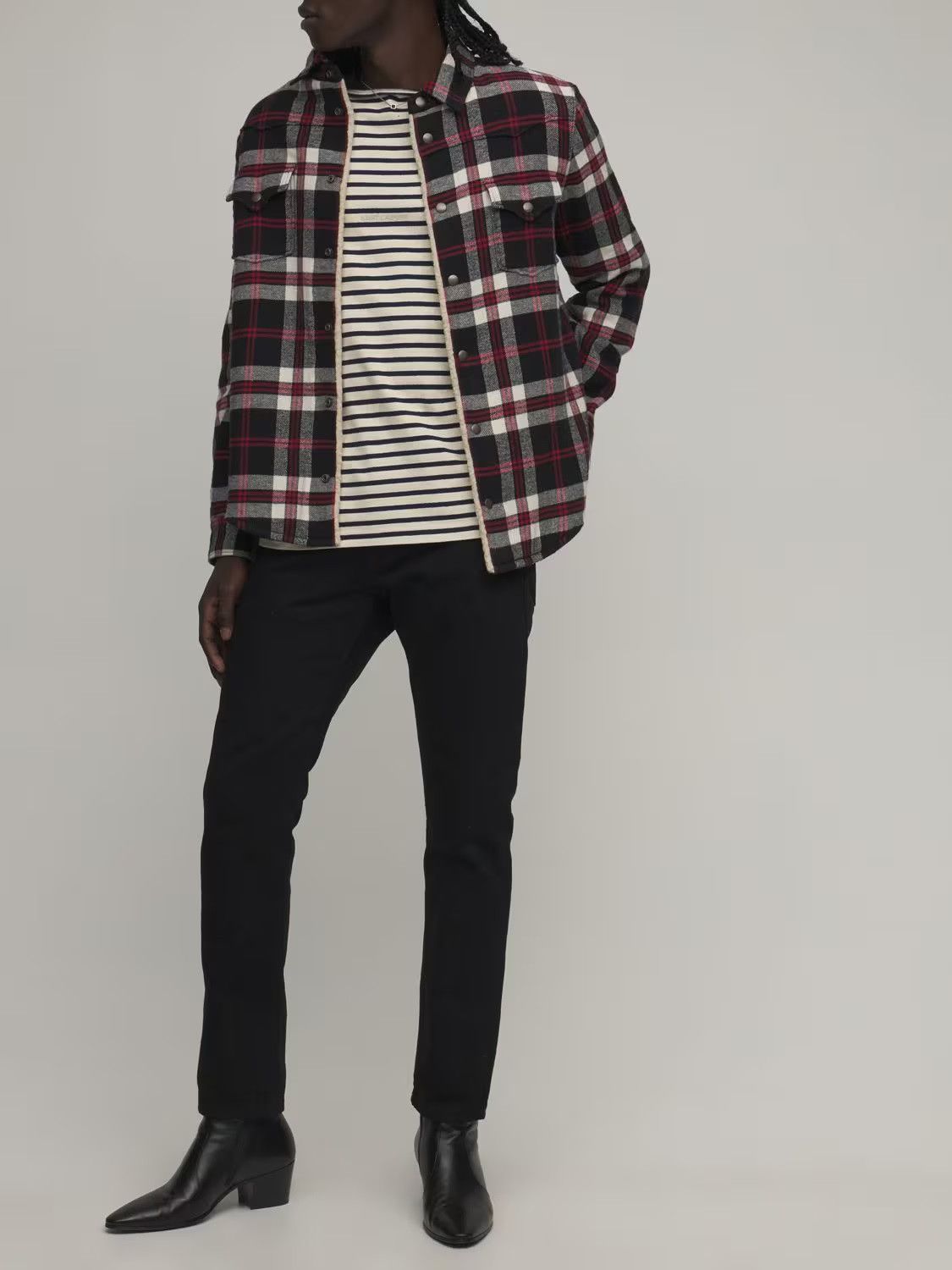 Saint Laurent Paris Saint Laurent Sherpa Lined Western Overshirt Jacket Size US S / EU 44-46 / 1 - 19 Thumbnail