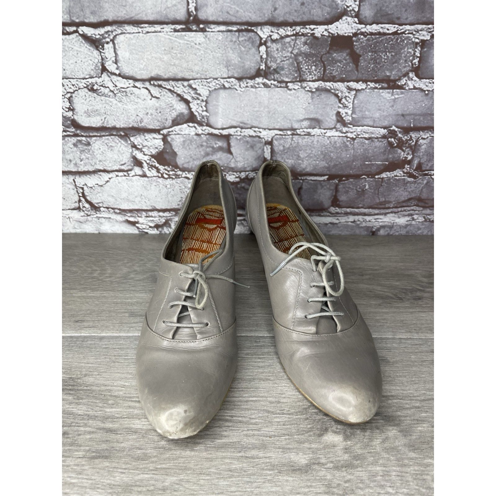 Camper Camper Gray Leather High Heel Lace Up Oxfords Shoes Women Sz Size US 7.5 / IT 37.5 - 4 Thumbnail