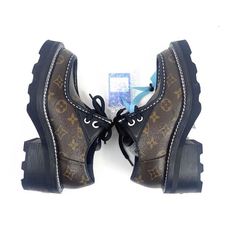 Louis Vuitton Louis Vuitton Beaubourg Monogram Platform Shoes -2508 Size US 5 / IT 35 - 3 Thumbnail