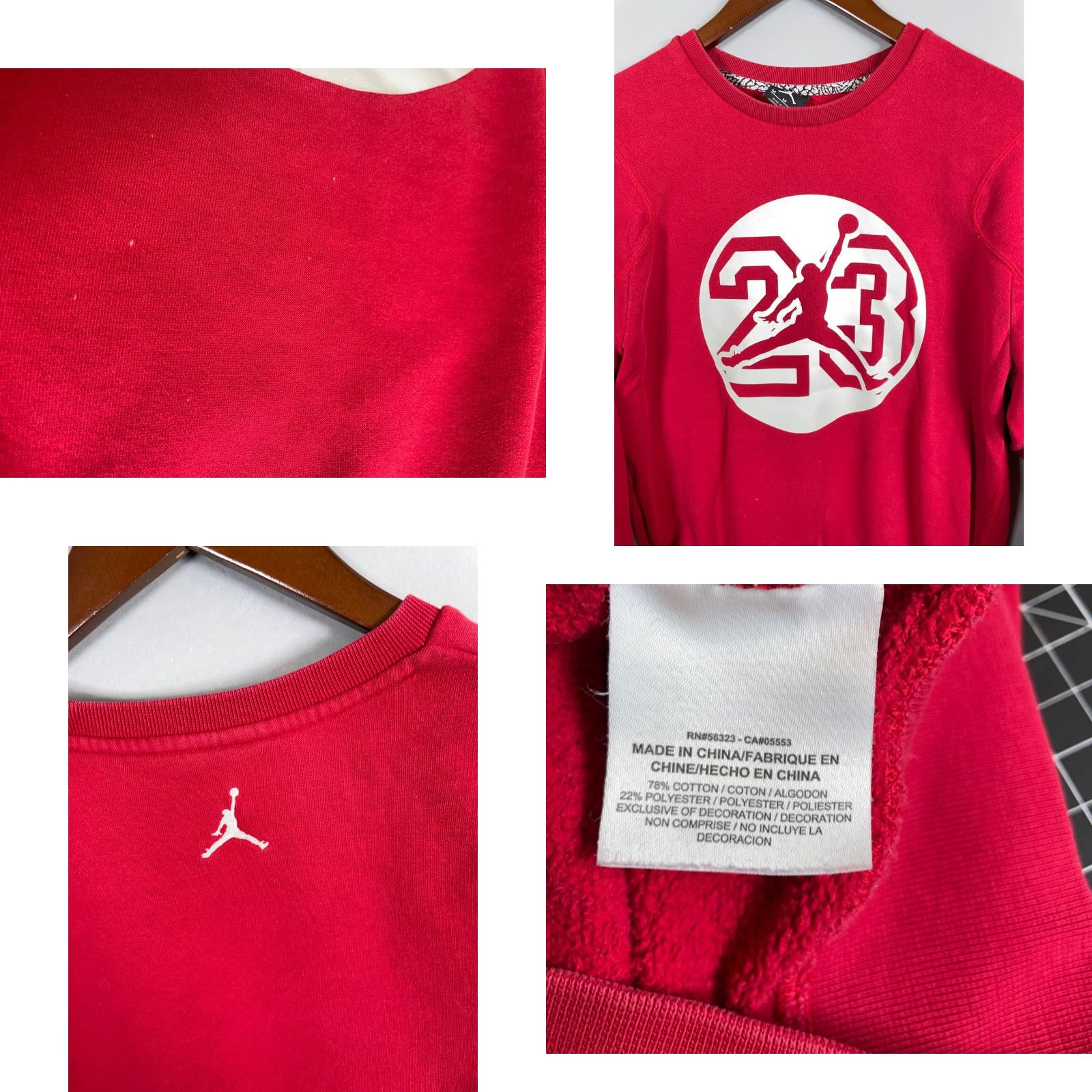 Jordan Brand Jordan Jumpman Crewneck Sweatshirt Adult Medium Red White 634491 695 Nike Size US M / EU 48-50 / 2 - 8 Thumbnail