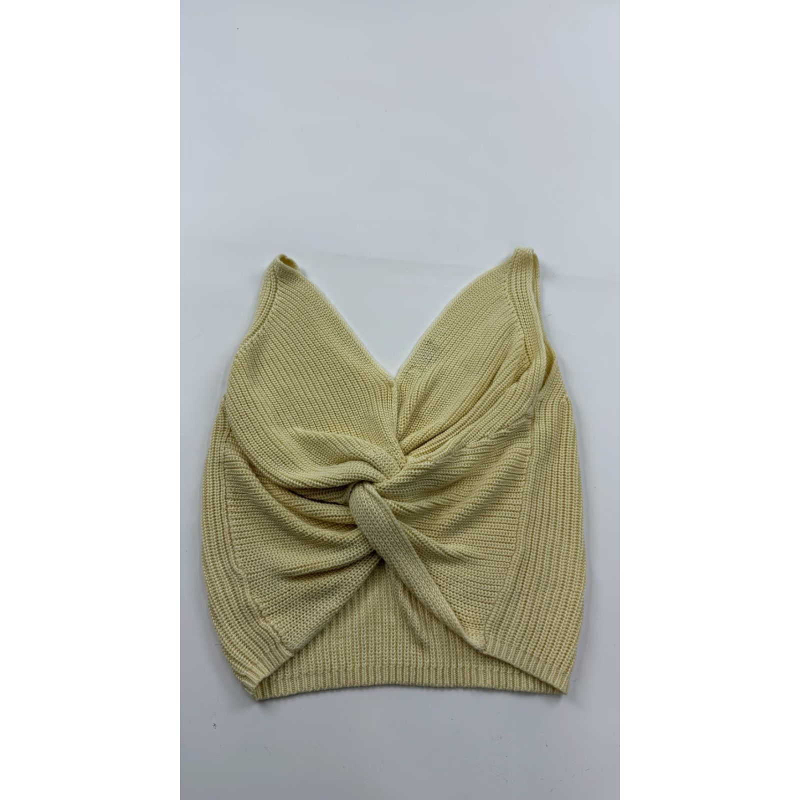 Vintage Gentle Fawn Sweater Womens Small Yellow Knit V Neck Twist Front Pullover Tank Top Size S / US 4 / IT 40 - 6 Thumbnail