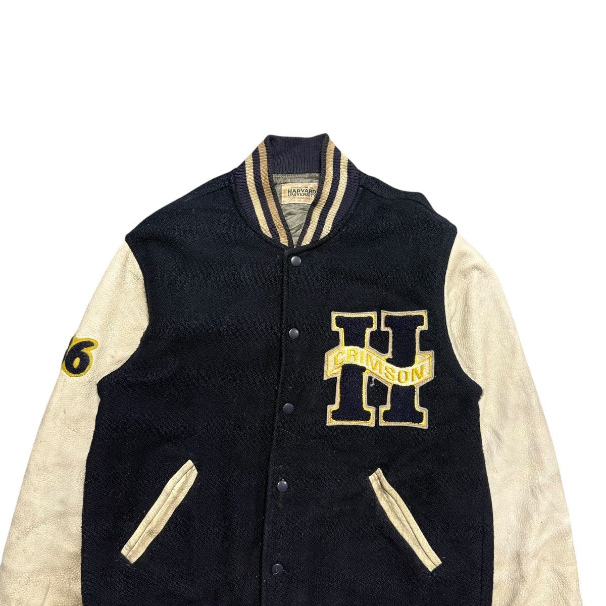 Vintage Vintage Harvard University Wool Leather Varsity Jacket Size US L / EU 52-54 / 3 - 4 Thumbnail