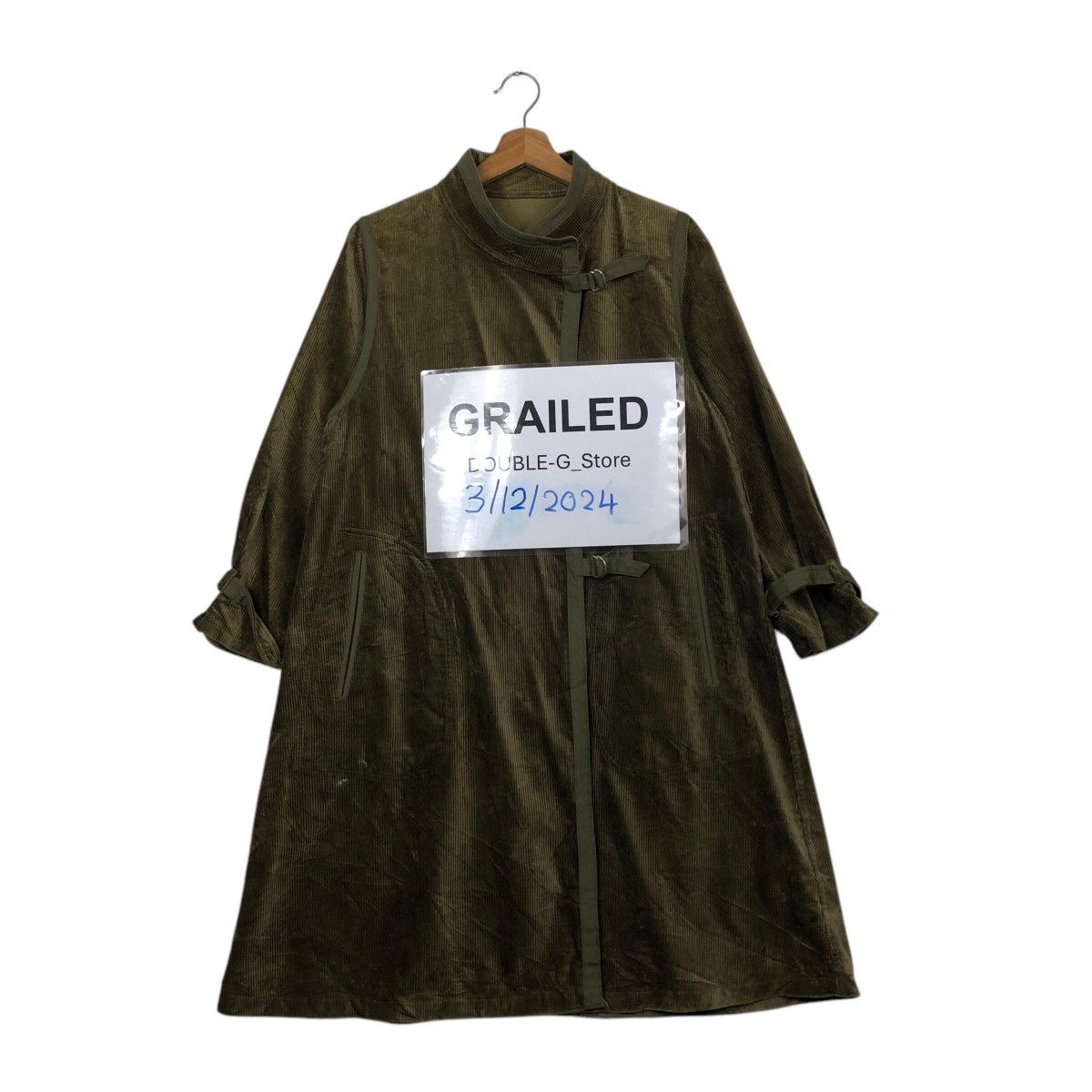Issey Miyake 📌Vintage Long Jacket Corduroy Rain Pearl Hidden Collar Size US M / EU 48-50 / 2 - 1 Thumbnail