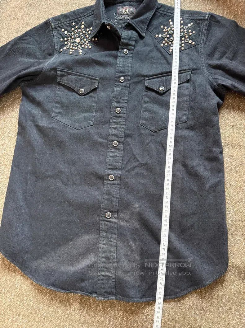 RRL Ralph Lauren RRL Ralph Lauren Black Studs Denim Shirt Size US M / EU 48-50 / 2 - 6 Thumbnail