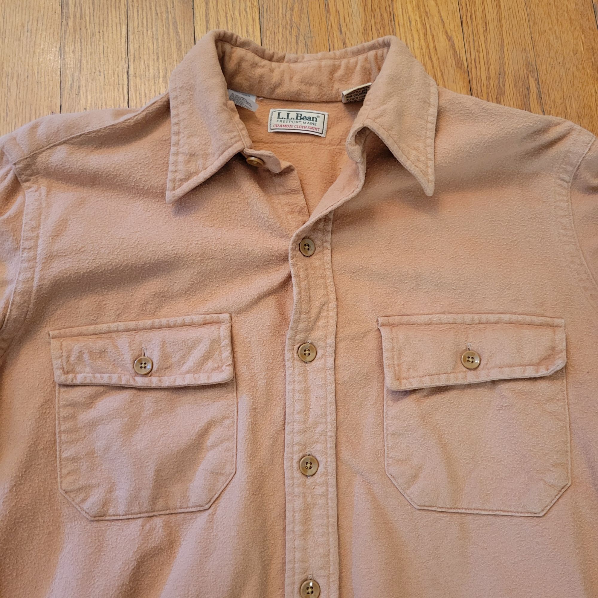 L.L. Bean LL Bean 15.5 Regular Chamois Cloth Shirt Peach Long Sleeve B Size US M / EU 48-50 / 2 - 4 Thumbnail