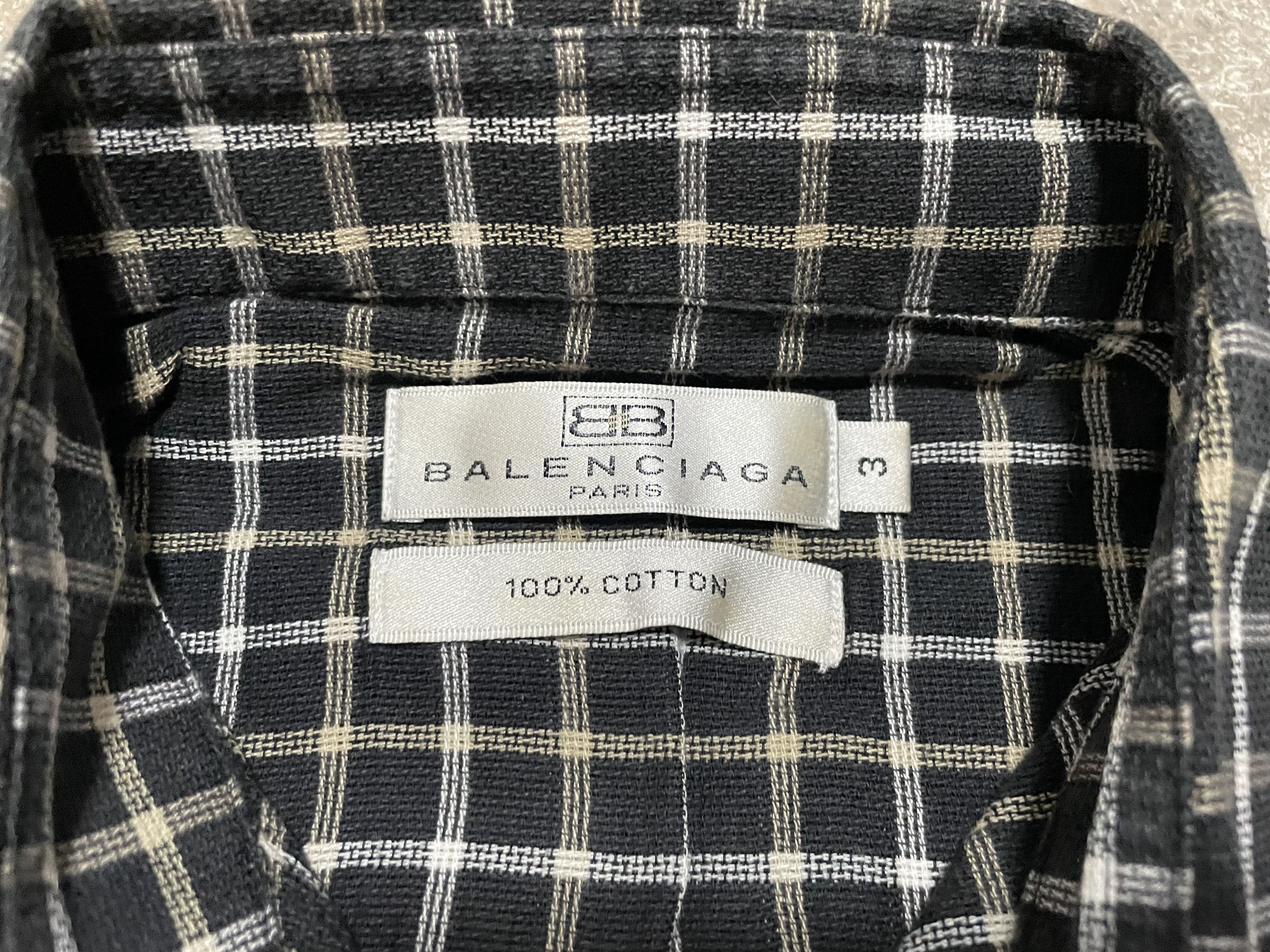 Balenciaga × Vintage Balenciaga Checked Polo - Button Ups Size US L / EU 52-54 / 3 - 6 Thumbnail