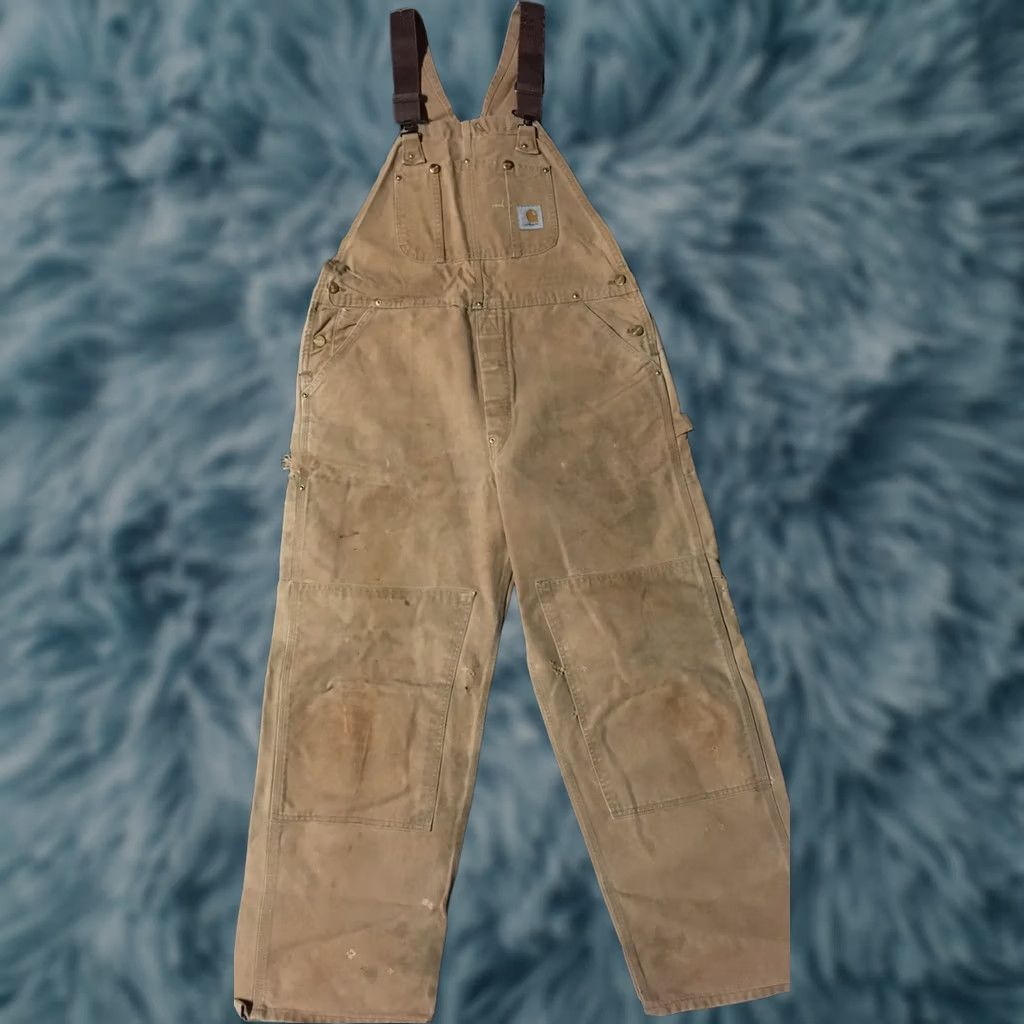Carhartt VINTAGE Carhartt Overalls Shirt Mens 38 Tan Distressed 70s 80s USA Grunge Punk Trucker Workwear Retro Western 90s Union Made Size US 38 / EU 54 - 1 Thumbnail