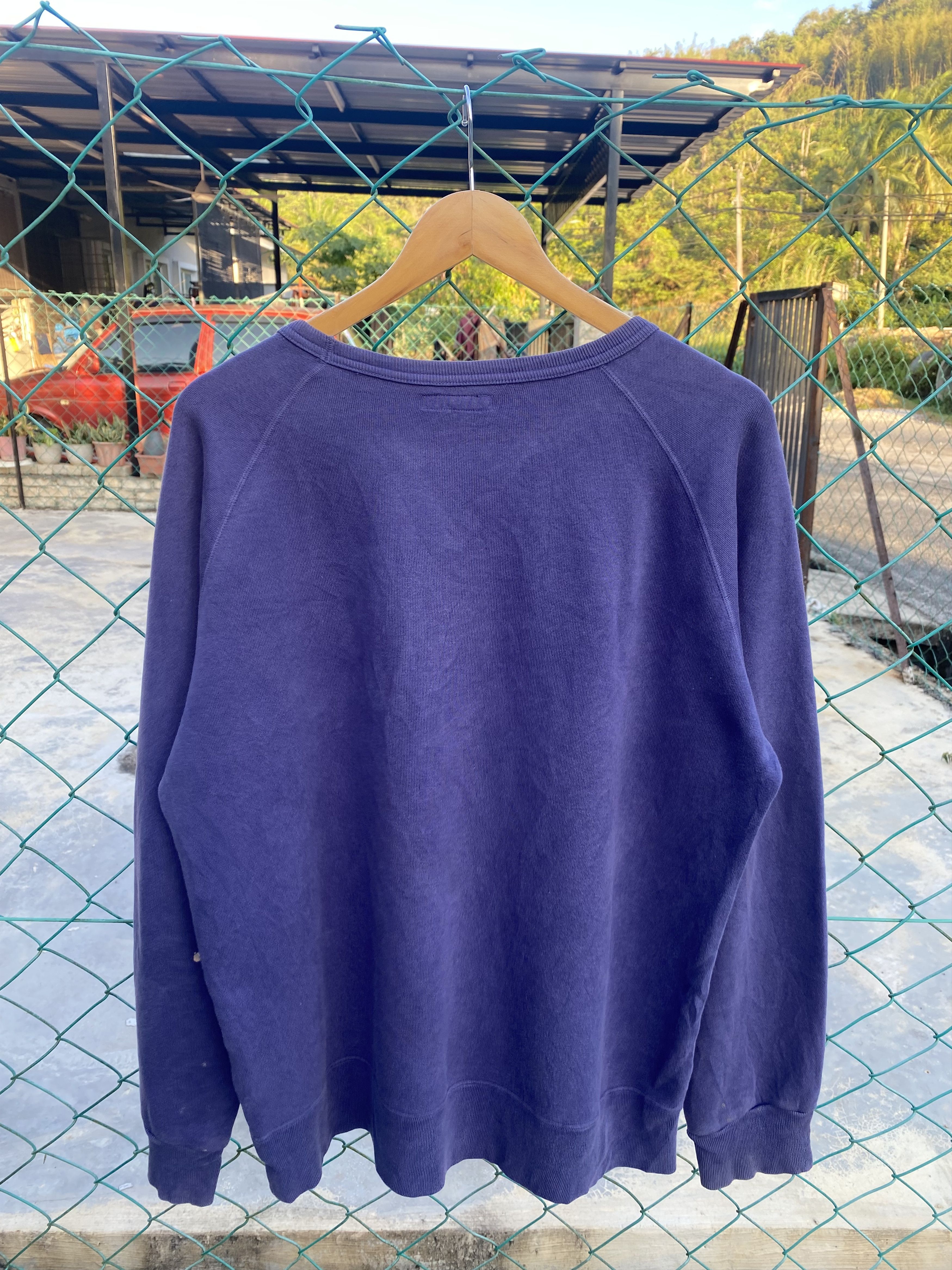 Blue Blue Japan Distressed BLUE BLUE sun faded crewneck Size US M / EU 48-50 / 2 - 2 Thumbnail