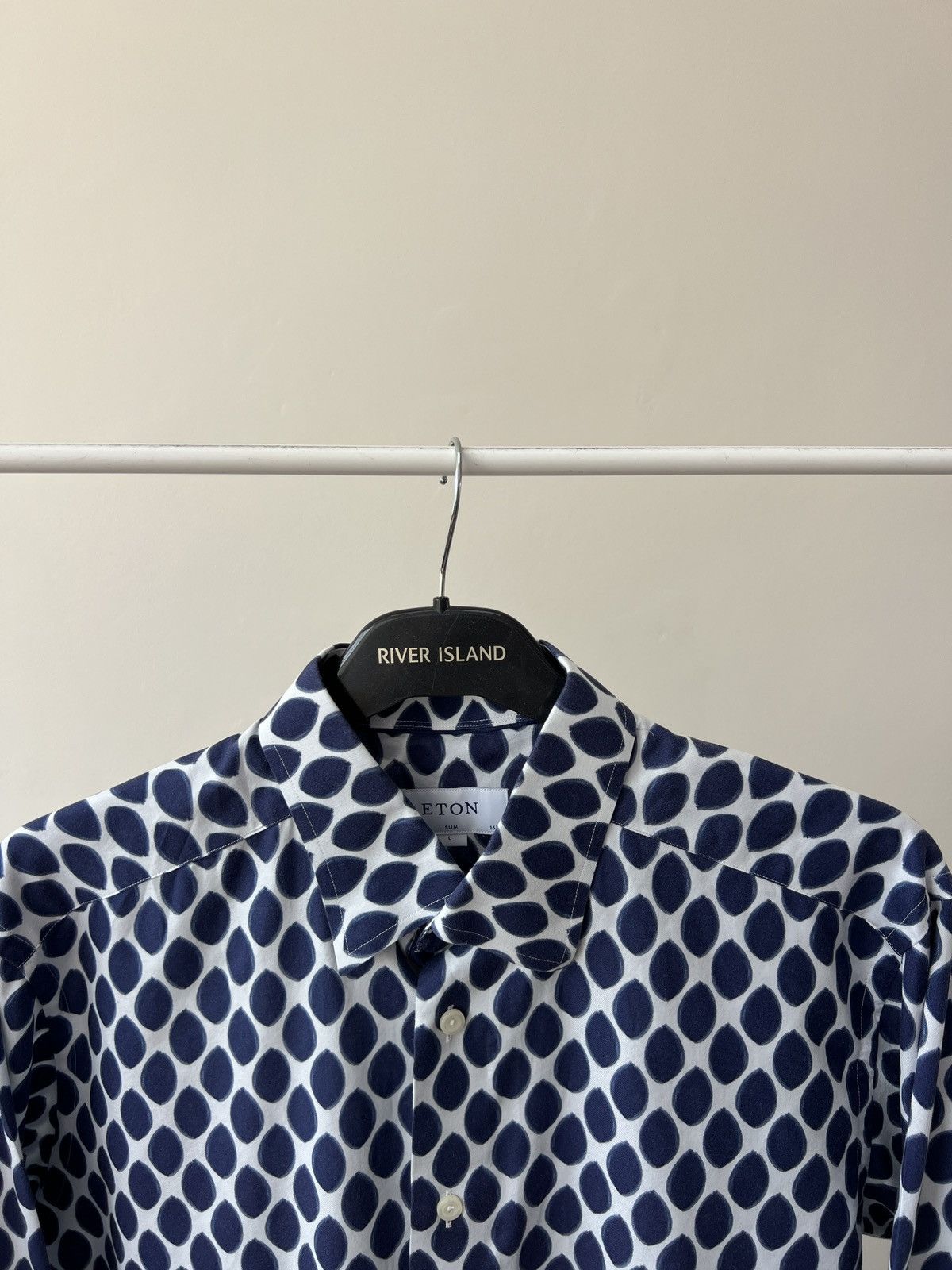 Eton × Vintage Vintage Eton Men’s Dress Shirt Geometric Print Size US L / EU 52-54 / 3 - 6 Thumbnail