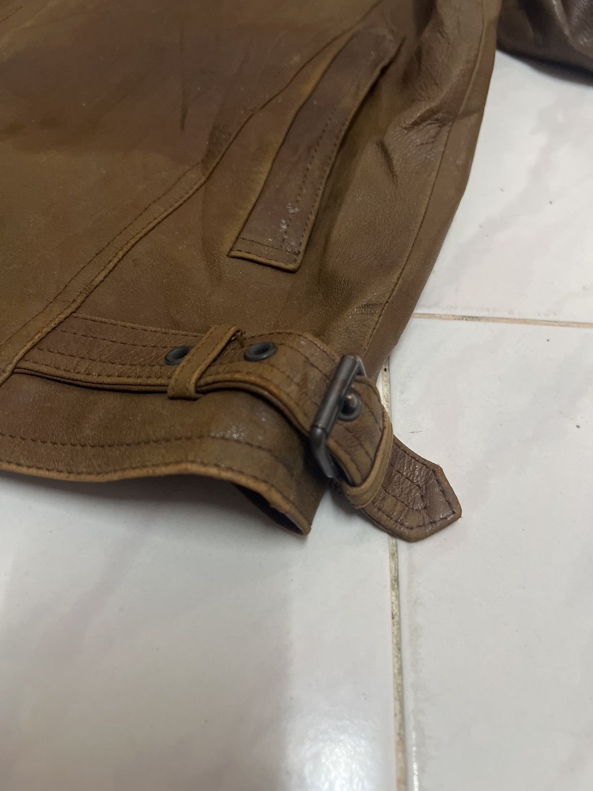 Genuine Leather × Vintage Vintage Rare Design Leather Jacket Size US L / EU 52-54 / 3 - 7 Thumbnail