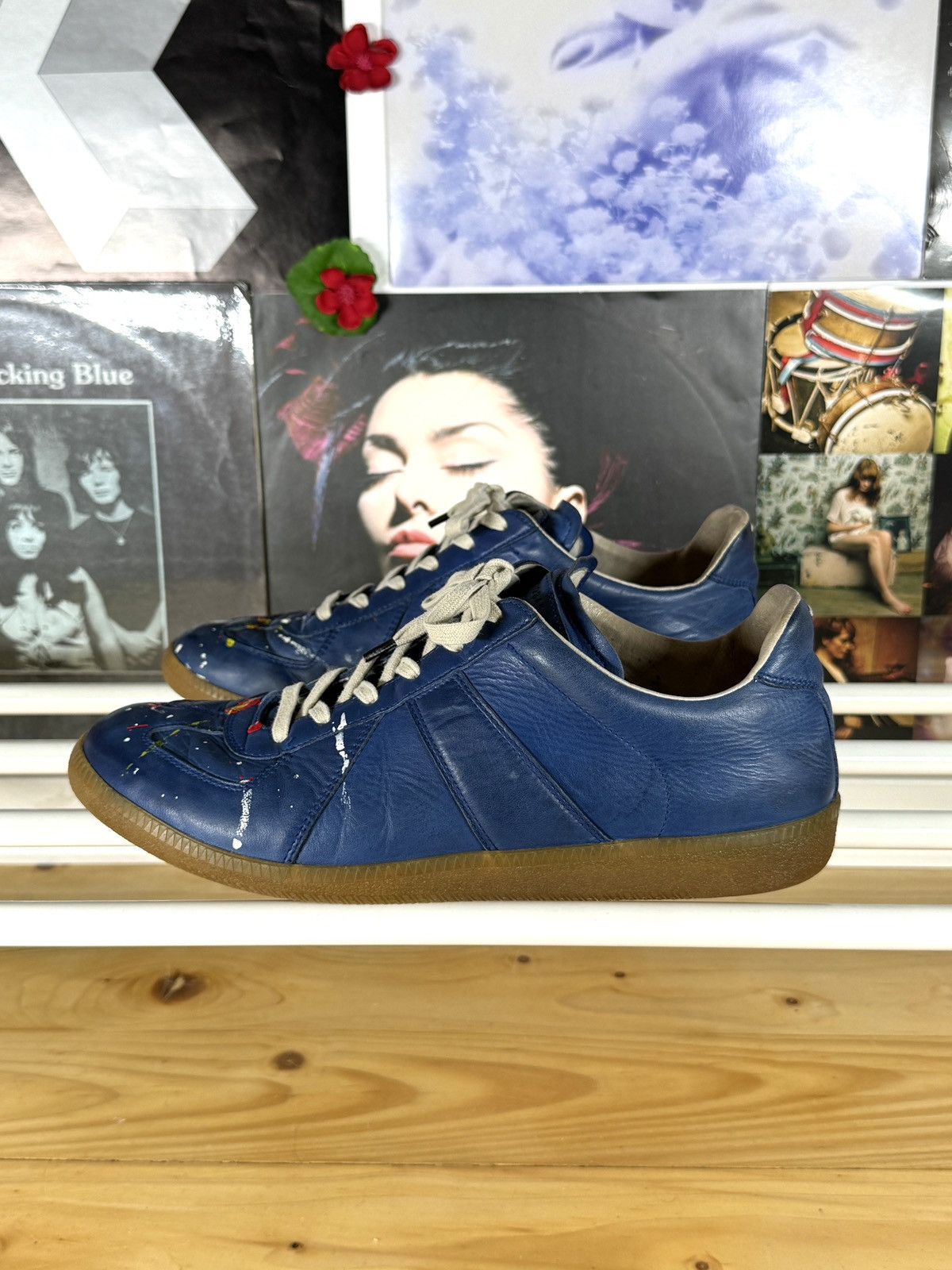 Maison Margiela 2010s GAT Paint Splatter Leather Low Sneakers Size US 10 / EU 43 - 4 Thumbnail