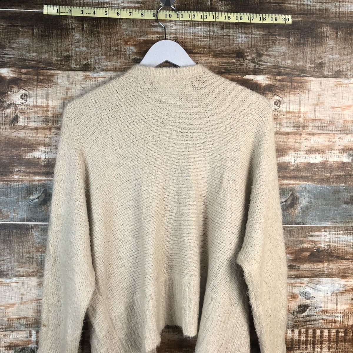 Homespun Knitwear DL 22 Octobre Brown Cardigan mohair Knitwear #C033 Size US L / EU 52-54 / 3 - 12 Thumbnail