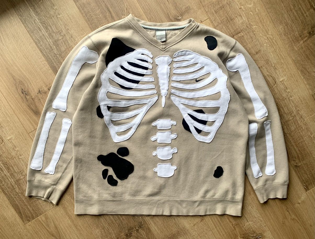 Nike Vintage Nike Skeleton big logo V-neck sweatshirt Size US L / EU 52-54 / 3 - 1 Thumbnail