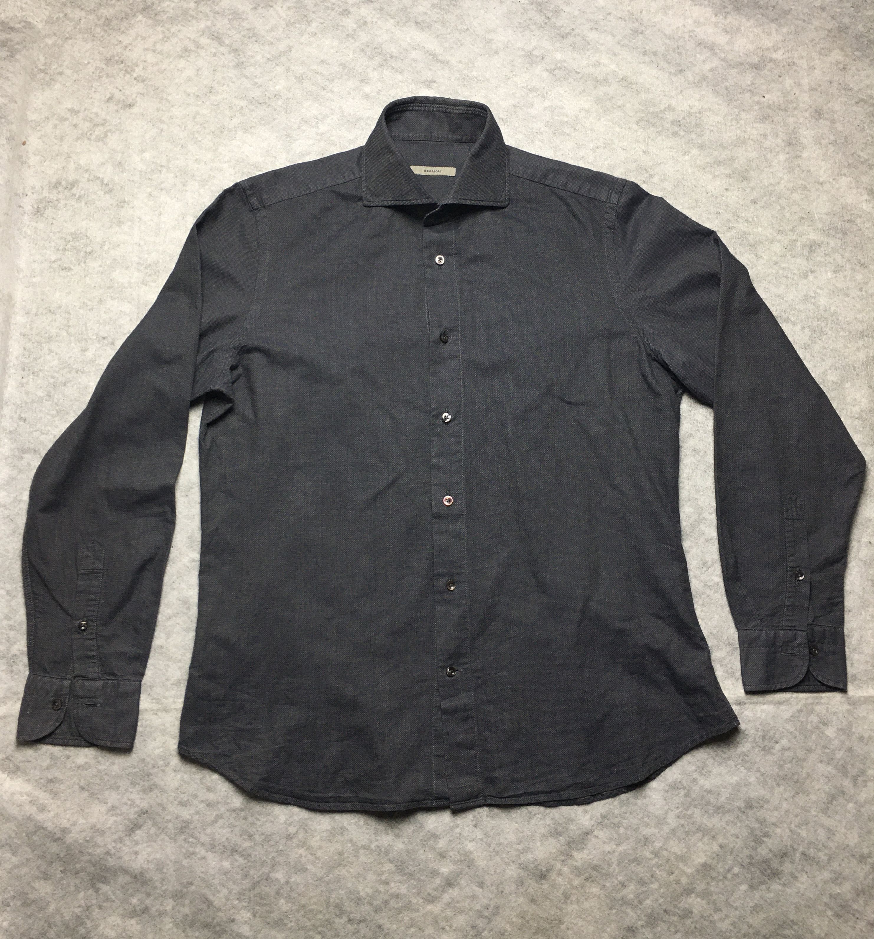 Boglioli Boglioli Denim Grey Cotton Mens Shirt 40 -15 3/4 Size 40R - 1 Thumbnail