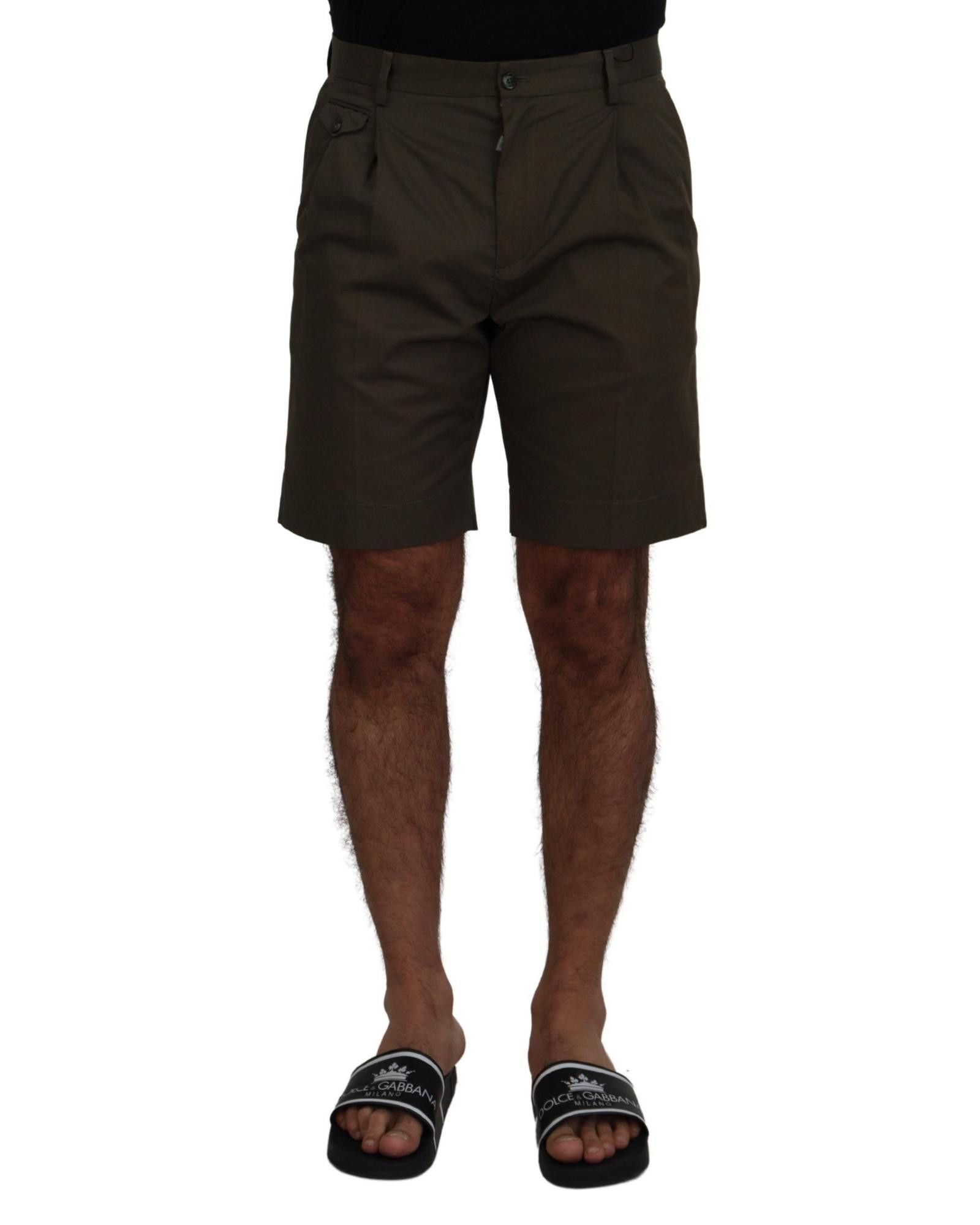 Image of Dolce Gabbana Cotton Casual Shorts in Green, Men's (Size 30)