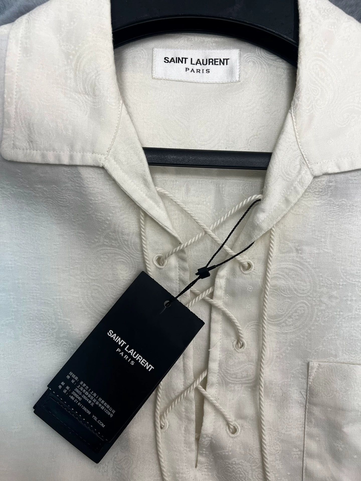 Saint Laurent Paris Saint Laurent SLP carved embroidery, short-sleeved shirt Size M / US 6-8 / IT 42-44 - 5 Thumbnail