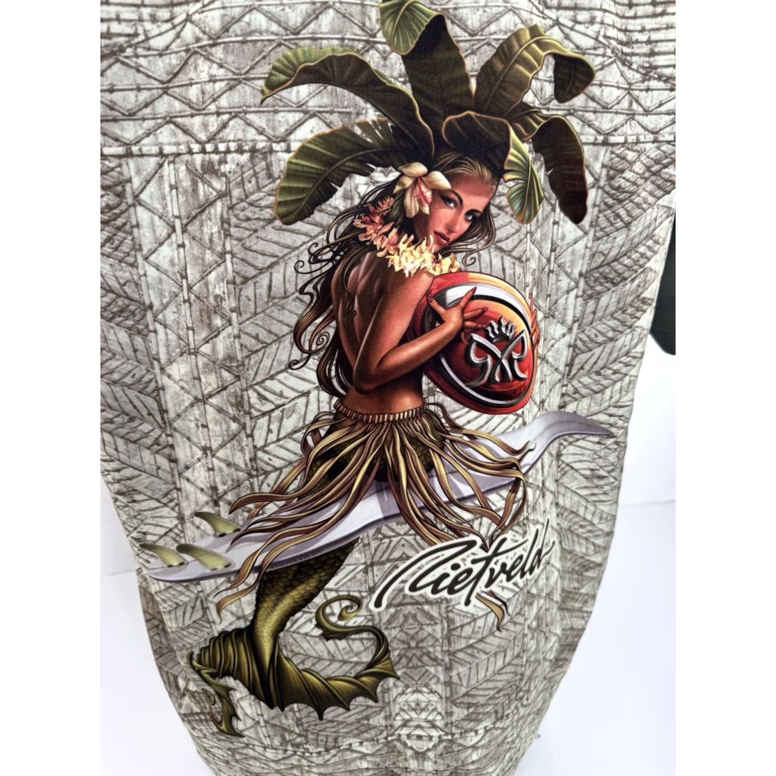 Vintage Rietveld USA - Hula Girl Mermaid Pin Up Mens L Hawaiian Surf Shirt Size US L / EU 52-54 / 3 - 2 Thumbnail