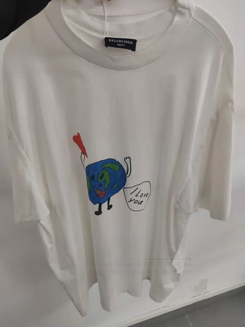 Balenciaga Balenciaga Earth Printed White Short Sleeve T-Shirt Size US XXS / EU 40 - 1 Thumbnail
