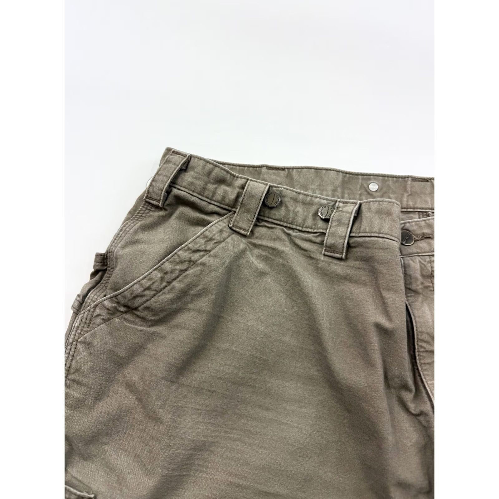 Carhartt Carhartt Pants Mens 48x28 Relaxed Fit Brown Canvas Carpenter Utility Workwear Size US 32 / EU 48 - 5 Thumbnail