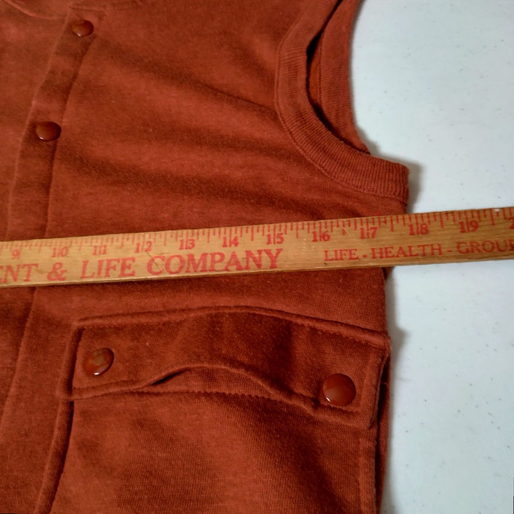 Rusty VINTAGE Unbranded Cotton Sweatshirt Vest Men Medium Rust Orange Snap Closure Retro Sporty Size US M / EU 48-50 / 2 - 4 Thumbnail