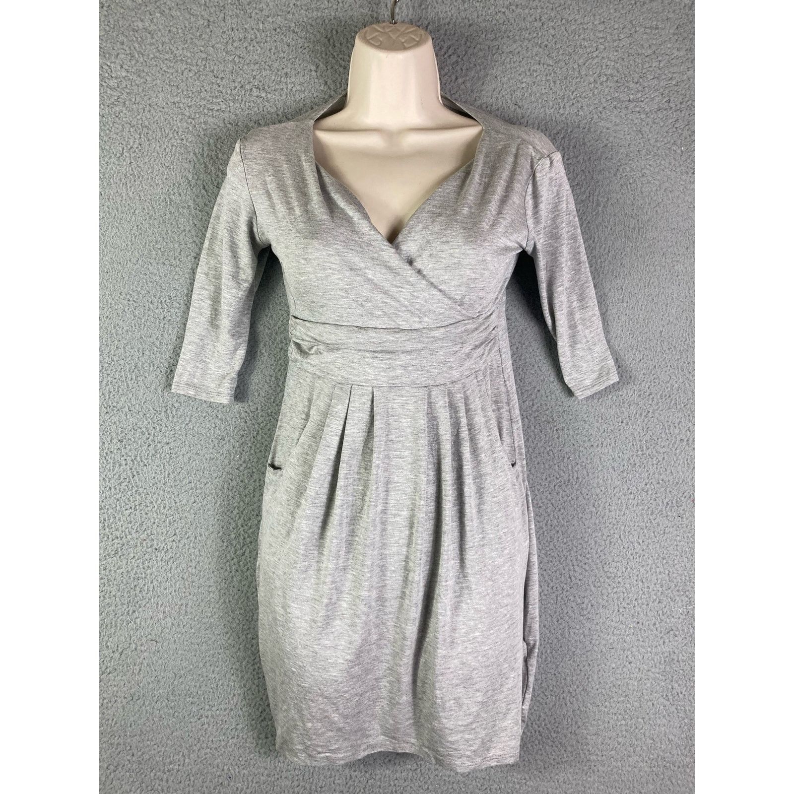 Other Midi Wrap Dress Womens Rayon Spandex New Gray Grey Medium Size M / US 6-8 / IT 42-44 - 3 Thumbnail