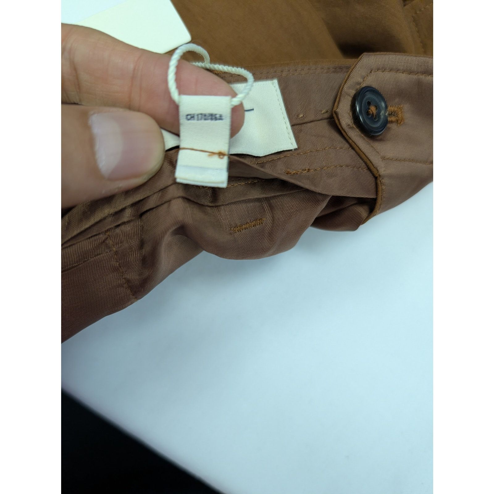 Gant o1rshd1 CC20 Relaxed Silk Suit Pants in Cognac Brown Size US 34 / EU 50 - 12 Thumbnail