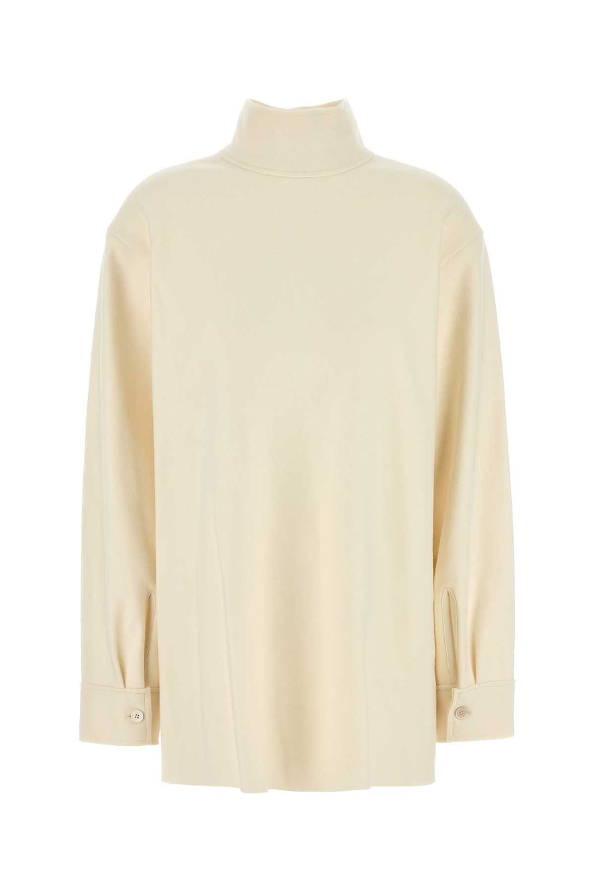 Jil Sander Cream Wool Blend Blouse Size S / US 4 / IT 40 - 1 Thumbnail